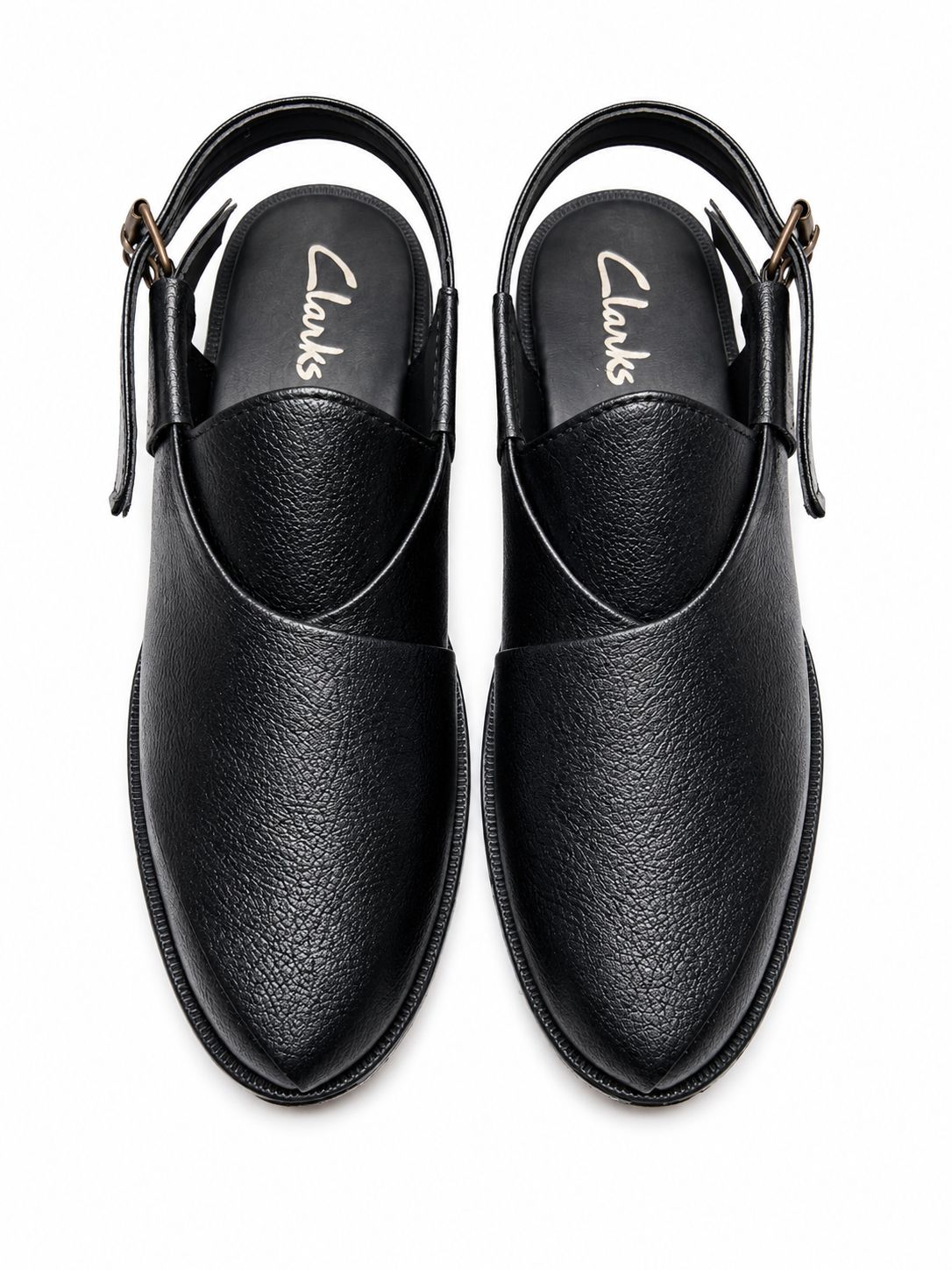 Classic black leather peshawari chappal for Men