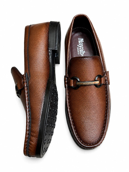 Classic Tan Leather Slip-on Shoes