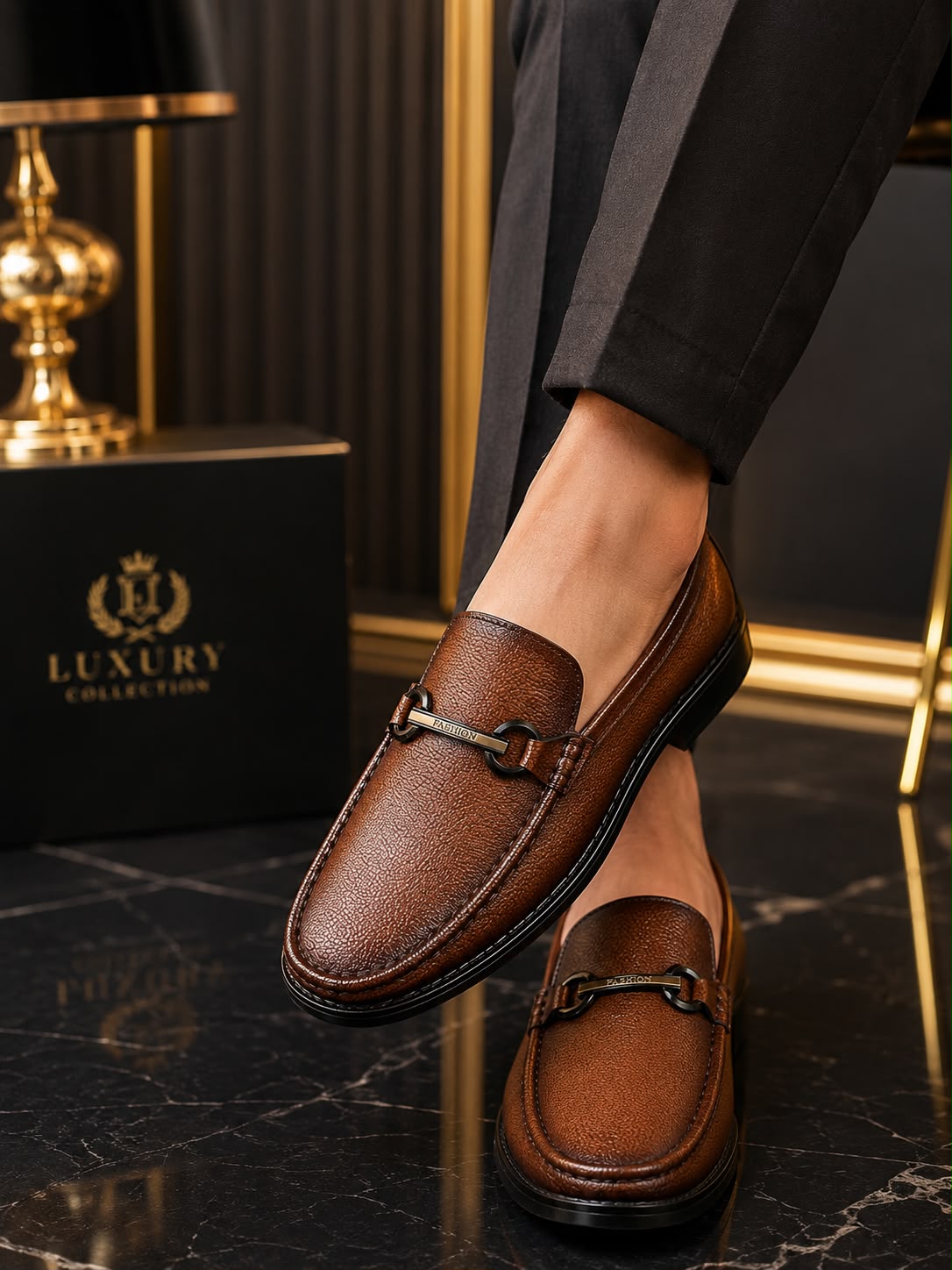 Classic Tan Leather Slip-on Shoes